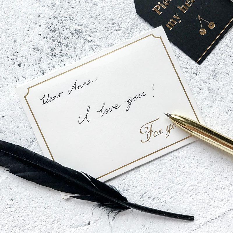 8 компл./лот бумажные конверты с горячим тиснением креативная поздравительная