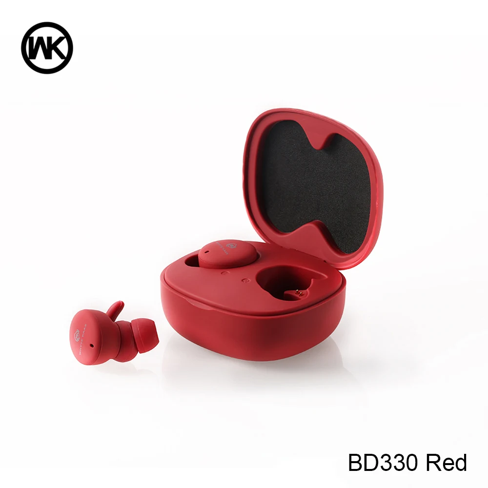 BD300 Red WK сенсорное управление мини TWS беспроводные Bluetooth наушники с зарядной коробкой Bluetooth наушники для всех смартфонов - Цвет: BD300 Red