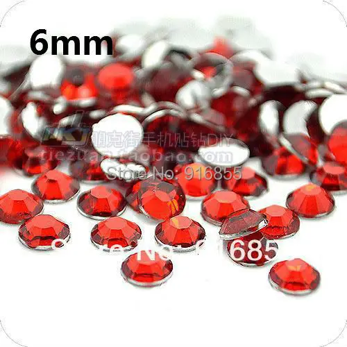 

Wholesale Free shipping SS30 6mm 3000pcs Red color Flatback Resin rhinestones,nail art rhinestones,DIY phone case deco