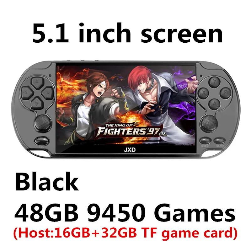 5.1Black 9450 games Классная 4,3 дюймовая цветная игровая консоль 40 ГБ, встроенная в 7500, игра для ps1/gg/cps/neogeo/gba/gbc/GB/snes/nes/sega, видео игровая Консоль MP4 - Цвет: 5.1Black 9450 games