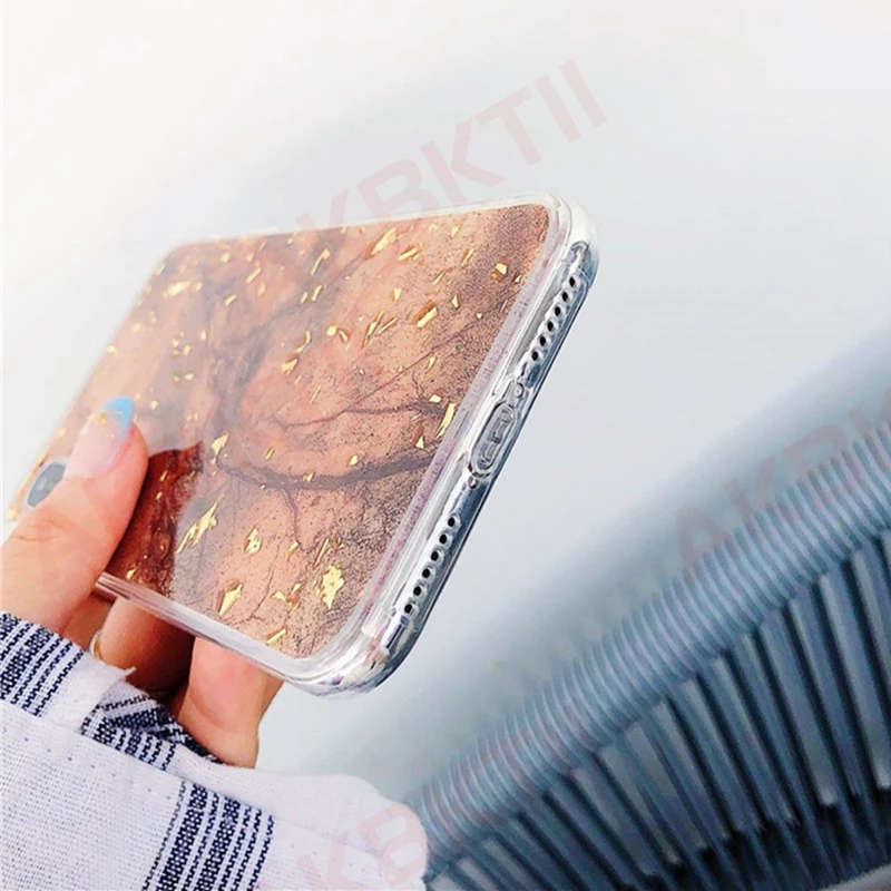 AKBKTII чехол для iPhone 7 роскошные золотые Фольга Bling Мрамор X XS Max XR 8 6 6s плюс Чехол