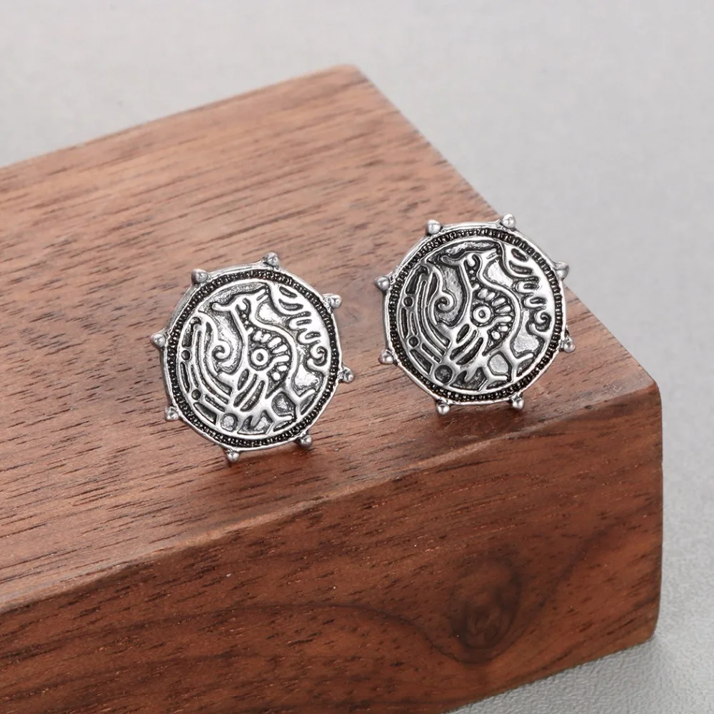 QIMING Valknut Magpie серьги в виде птиц для женщин золотые ювелирные аксессуары дамские