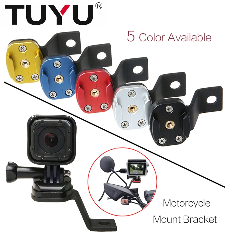 

TUYU CNC Aluminum Alloy Motorcycle Handlebar Mount Bracket with Screw for GoPro Hero 9 8 7 6 Insta360 One X2 DJI