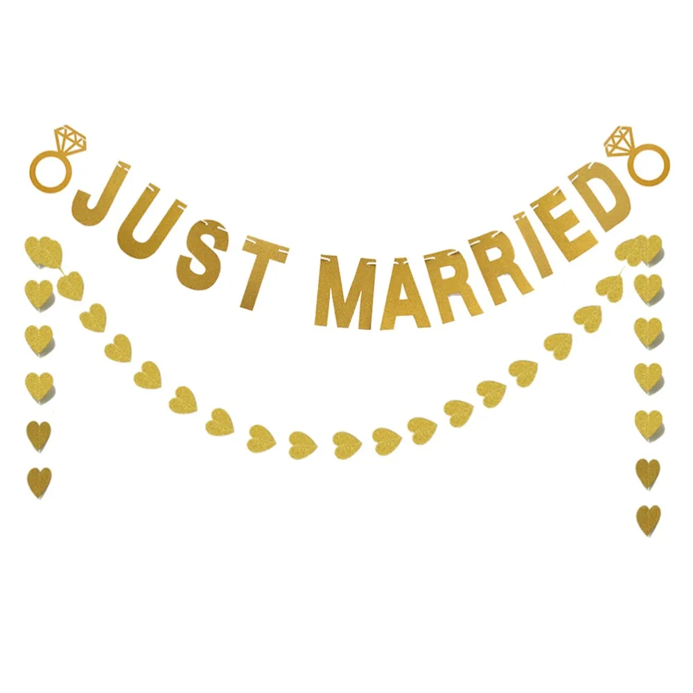 NICEXMAS только что замужняя гирлянда баннер прополка декоративная висячая бандаж