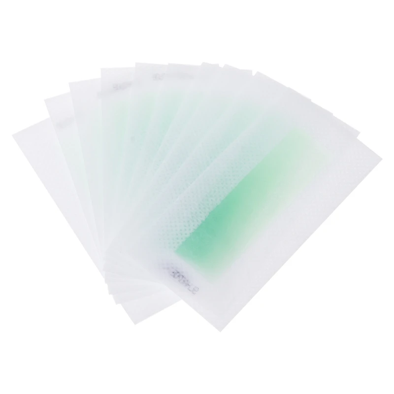

10x Hair Removal Depilatory Epilator Cold Wax Strips Paper Pad For Face Nonwoven