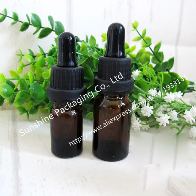 

Hot sale 200pcs 5ml Amber Glass Essential Oil Bottle With Dropper, 5ml Glass Dropper Container
