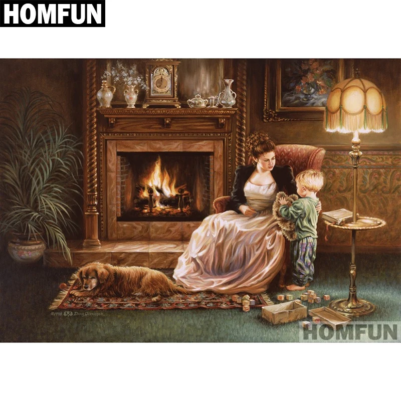 Алмазная живопись HOMFUN A01758 полноразмерная/круглая 5D картина сделай сам с вышивкой