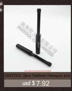 DIATOOL 1 комплект шестигранные Вакуумные Паяные влажные сверла с пластиковым позиционером присоски для бурения гранита мрамора коронки
