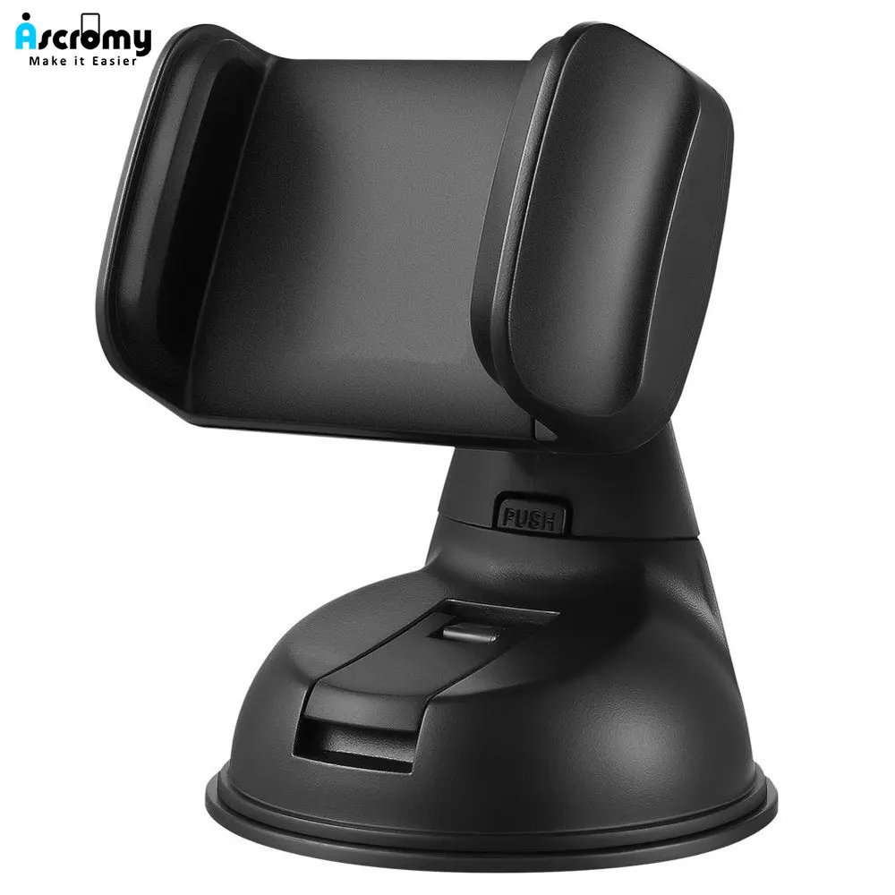 Ascromy Car Phone Mount Universal Cell Phone Holder for Xiaomi Redmi Note 7 Pro iPhone X XS Max XR 8 Dashboard Windshield Stand - Цвет: Черный