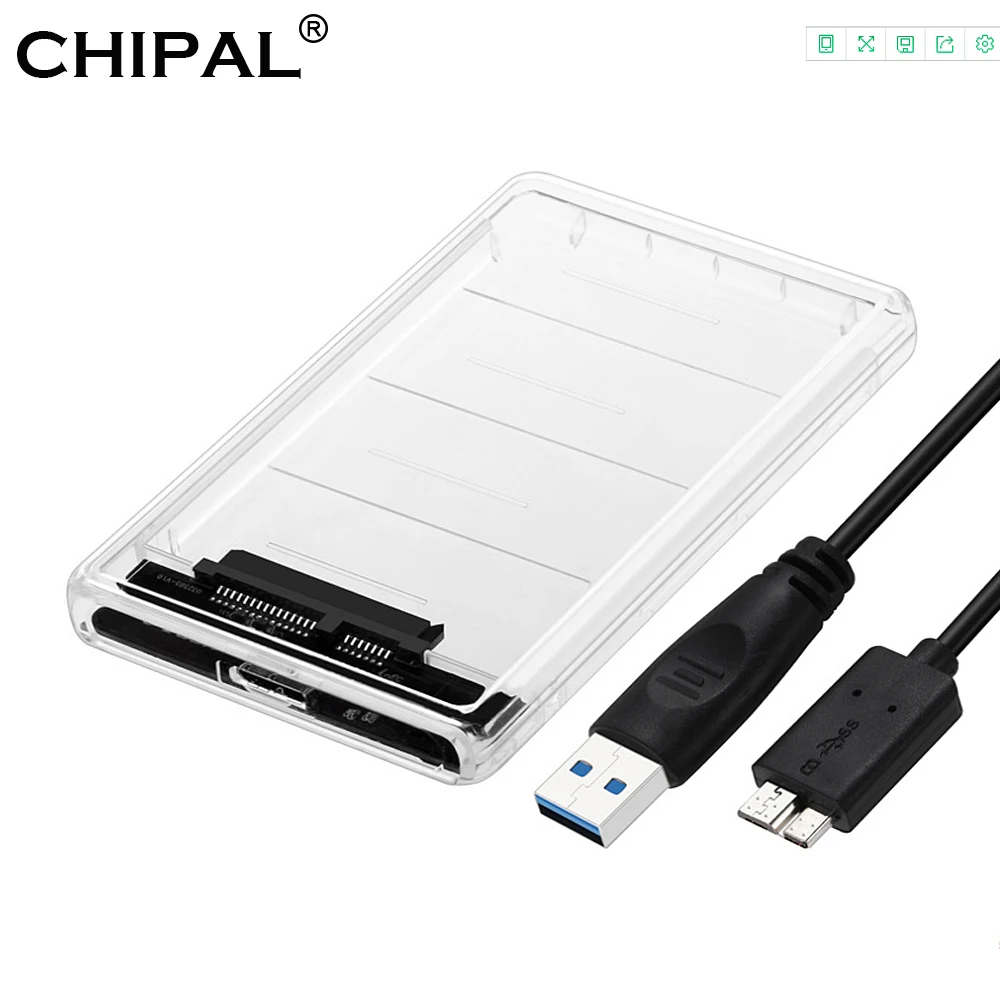 CHIPAL прозрачный 2 5-дюймовый корпус для жесткого диска Sata к USB 3 0 адаптер