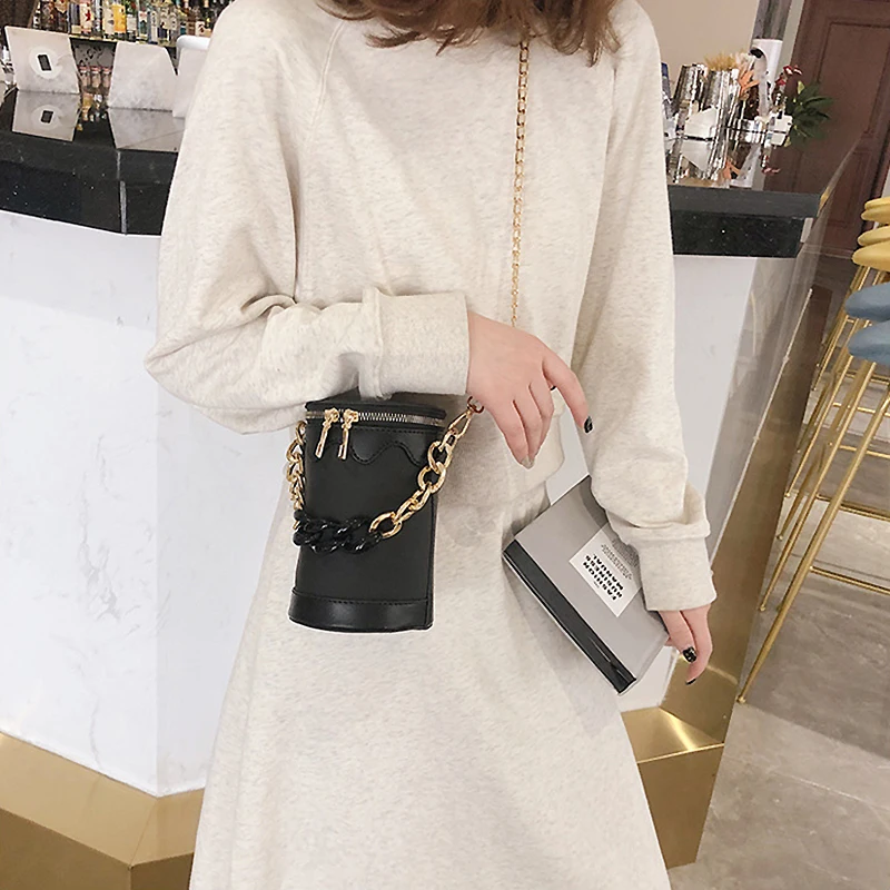 Youda модная сумка через плечо женская цепь декоративное ведро пакет PU материал