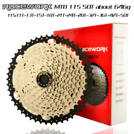 RACEWORK MTB дорожный 11s 12s Geschwindigkeit 42t46t50t Freilauf Breite Verhaltnis горный велосипед Fahrrad Schwungrad - Цвет: MTB Silver 11S 50T