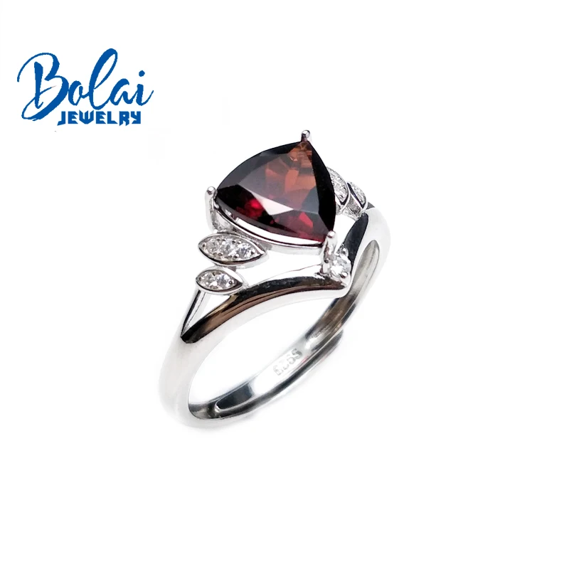 Bolaijewelry, Классический Простой стиль Танзанит Цвет Топаз, небесный топаз и гранат драгоценный камень кольцо 925 серебро ювелирные украшения для женщин