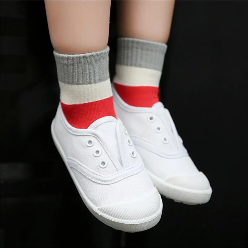 Baby Boy Socks 5 Pairs Children Autumn Winter Cartoon for Girls Kids To School Sport Girl Clothes Striped | Детская одежда и обувь