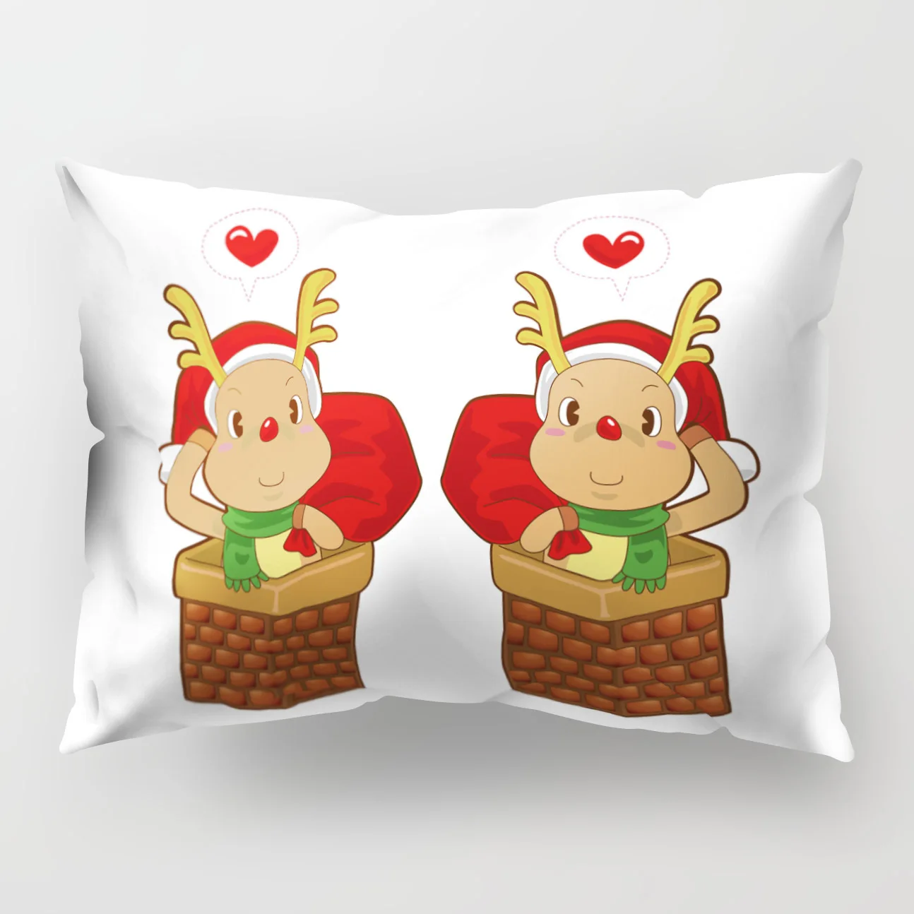 18 Nordic style Christmas Elk pattern polyester printed pillow cover Home cushion cover rectangular 50x30cm chair lumbar pillowcase - Цвет: 18