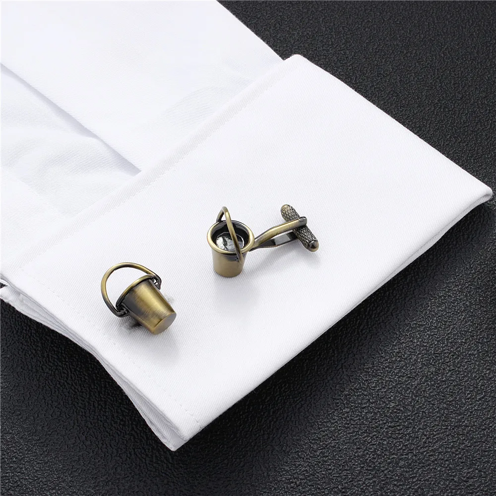 Забавные запонки HAWSON ретро бронзовые с узором в виде водного ведра