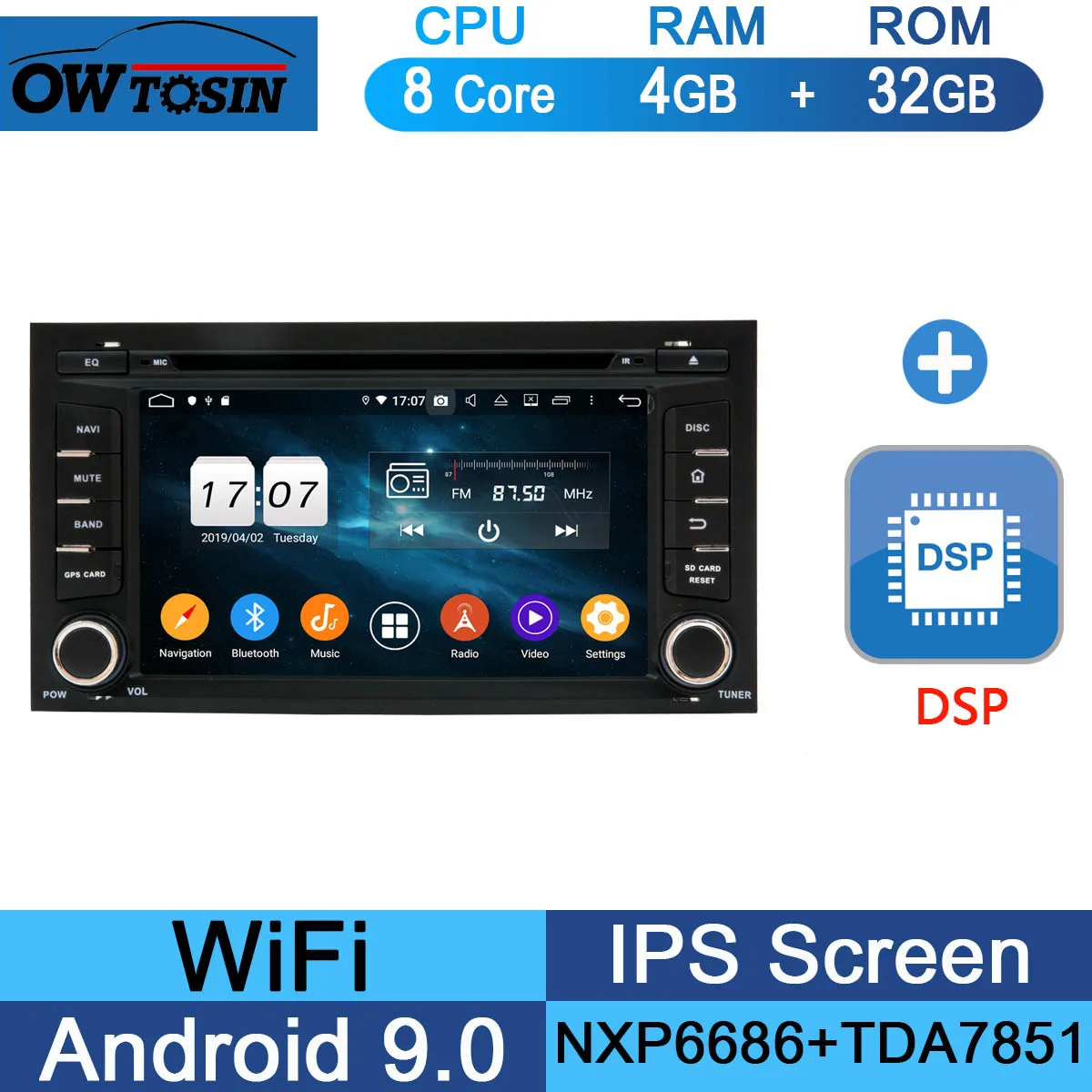 32G DSP " ips 8 ядерный 4 Гб+ 64 ГБ Android 9,0 автомобильный dvd-плеер для Seat Leon 2013 gps Радио DSP Parrot BT CarPlay - Цвет: 32G DSP