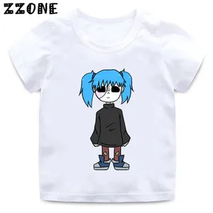 Футболка с мультяшным принтом персонажа Салли из лица для мальчиков и девочек, забавная повседневная одежда в стиле Харадзюку, Детская летняя футболка с коротким рукавом, HKP5275