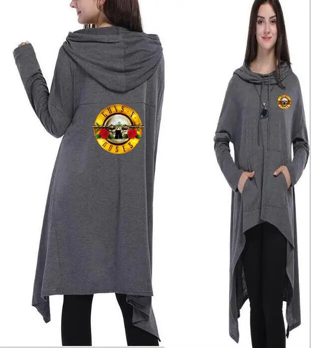 Мода guns N' Roses Hoodie Новый худи в уличном стиле длинный пуловер с капюшоном