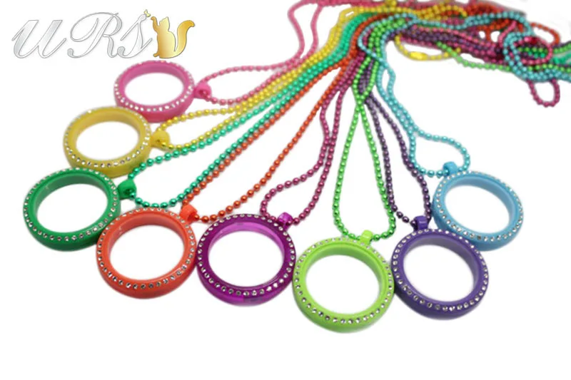 Акриловые плавающие медальон из чешских кристаллов с магнитным замком 30 мм живое