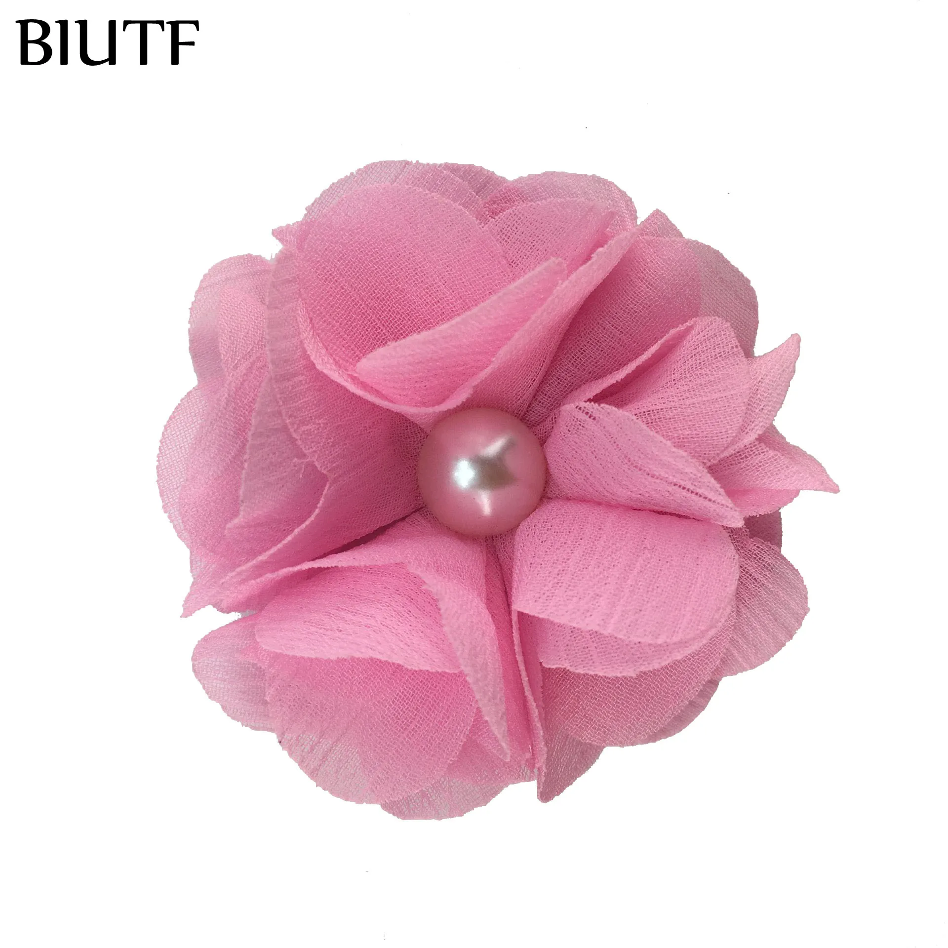 100 шт./лот 2 4 дюймов шифоновая ткань с жемчужинами и бусинами без зажима милые