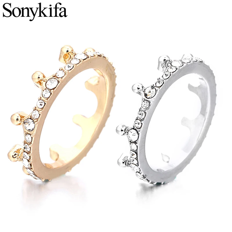 Женское кольцо с прозрачной короной Anel свадебное ювелирное изделие кодом