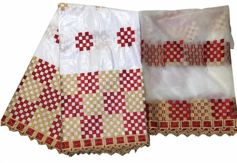 Белая африканская ткань базин богатый getzner 2019 высокое качество богатая с камнями