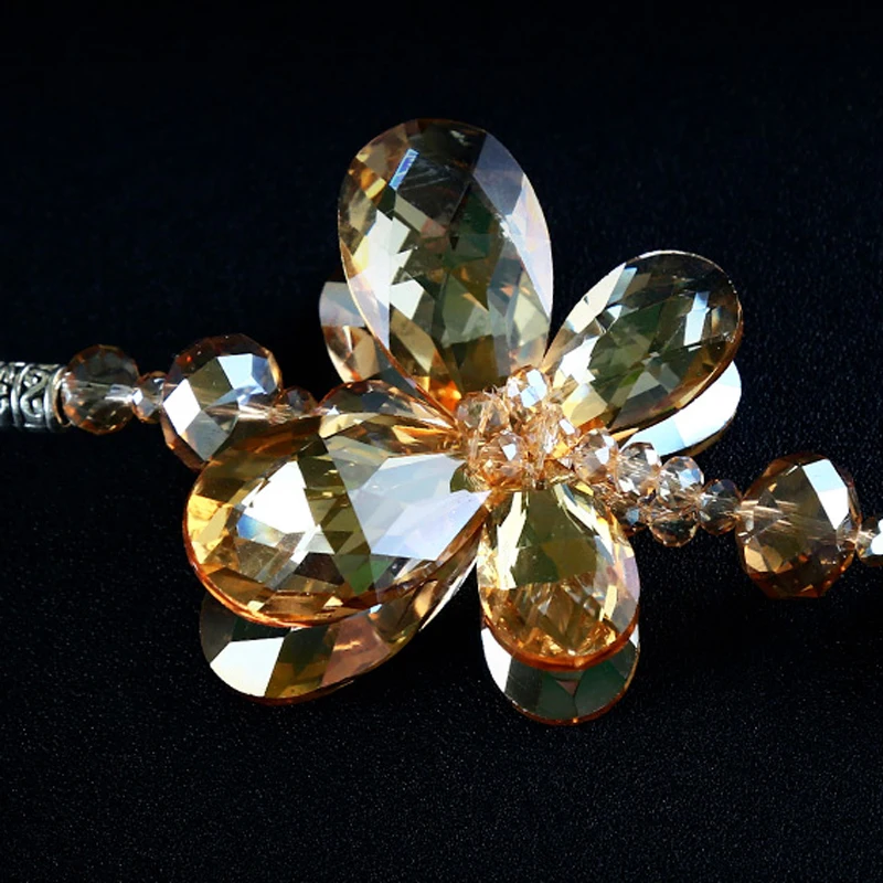 Модные хрустальные коричневые украшения в виде бабочек украшение для автомобиля