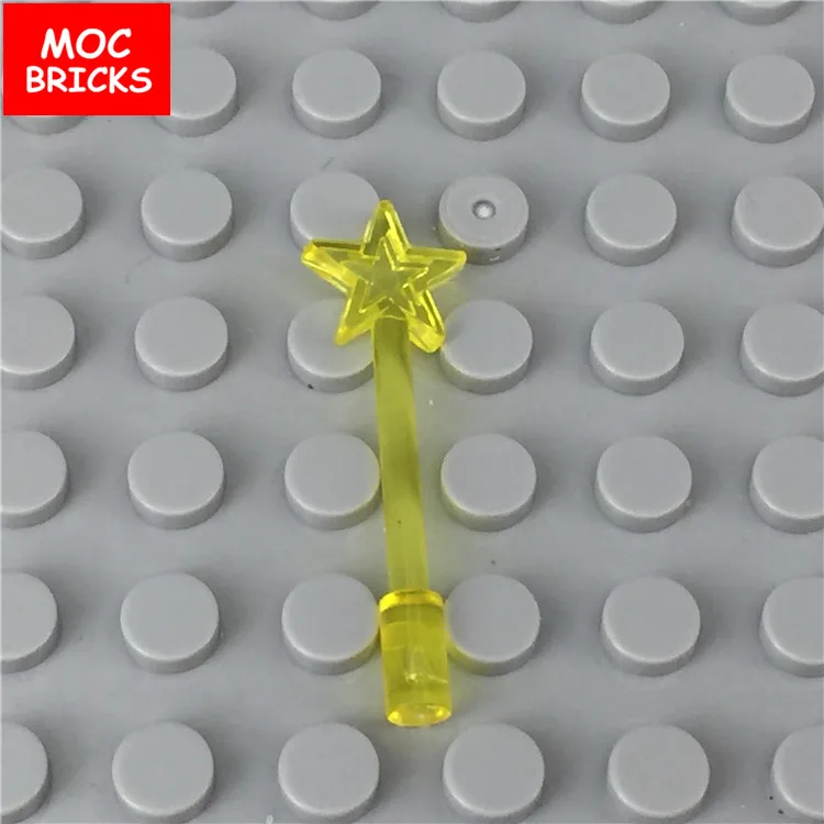 30 шт./лот MOC Кирпичи DIY серии принадлежности для посуды-транс желтая звезда