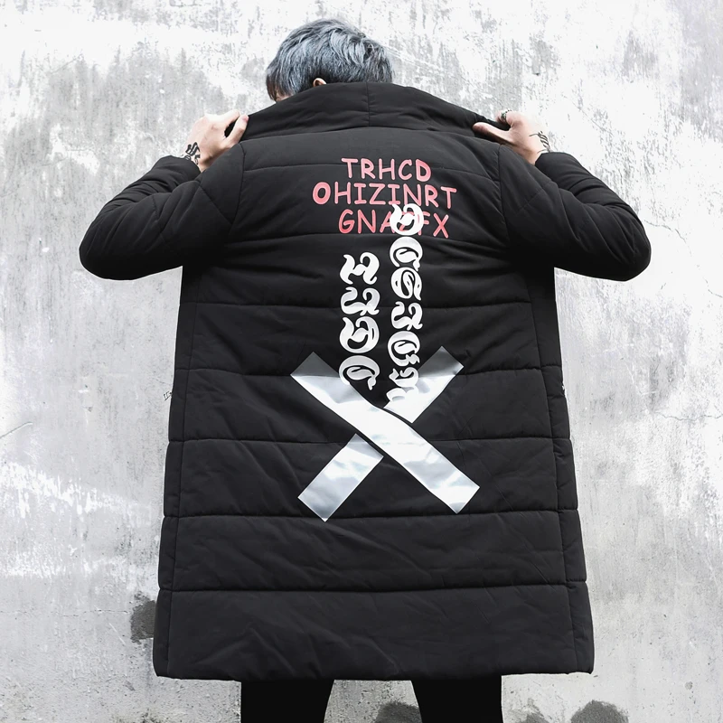 2017 зимняя мужская длинная куртка теплое пальто в стиле хип хоп размер США для