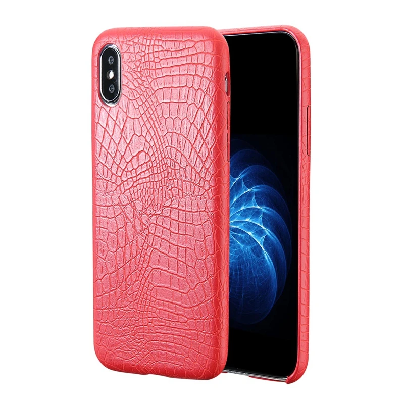 Lovebay крокодиловый узор PU чехол для телефона чехол для Iphone XS Max XR X 5 5S SE 6 6S 7 8 Plus высокое качество роскошная задняя крышка оболочка - Цвет: Красный