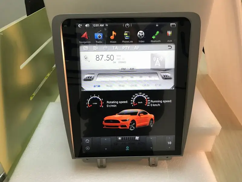 12 1 &quotTesla Android Fit Ford Mustang 2010 2011 2012 2013 2014 автомобильный DVD плеер навигации gps радио |