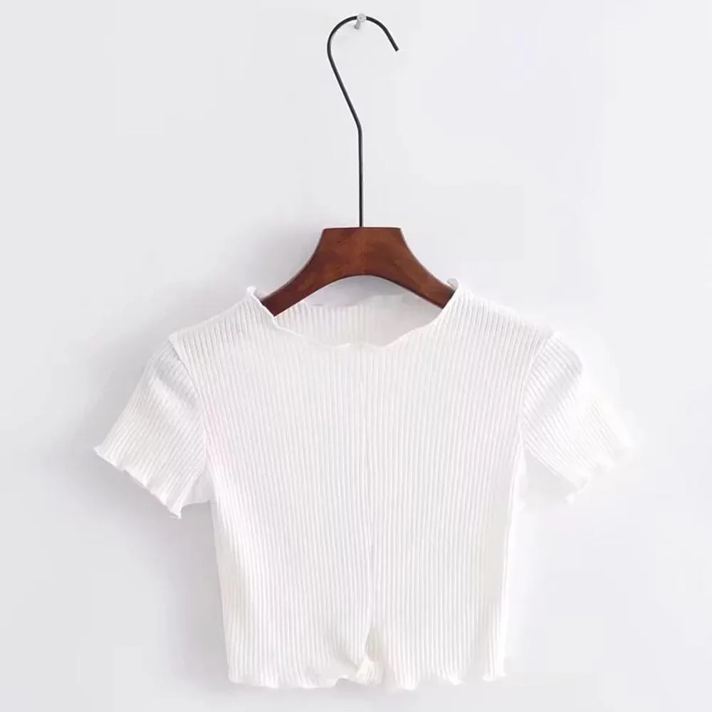 FIRSTTO милые с короткими рукавами пуловер круглым вырезом дерево уши футболка