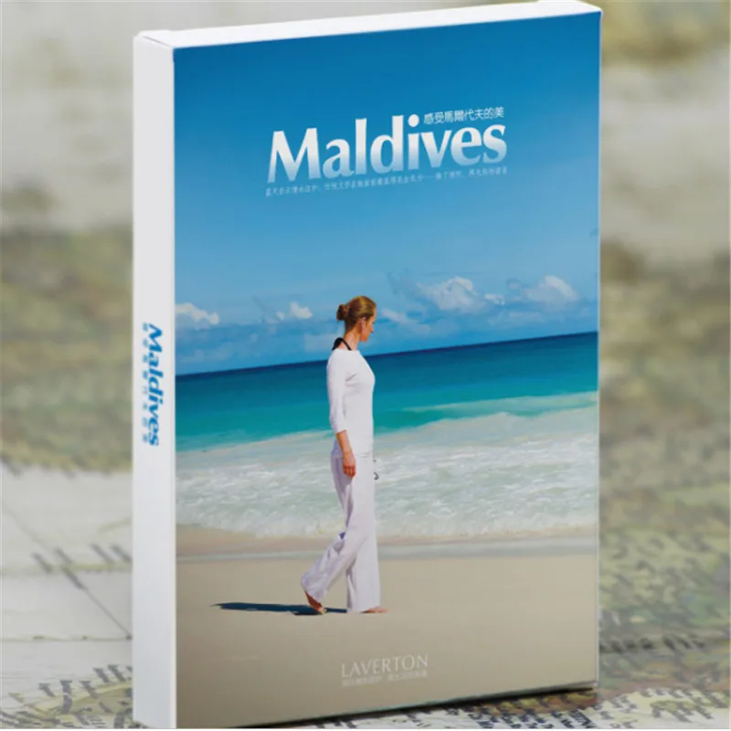 Maldives 60 шт./кор. пейзаж кулон HD открытки Сообщение канцелярские подарки на день рождения украшение поздравительных открыток памятная Почтовая открытка - Цвет: Maldives
