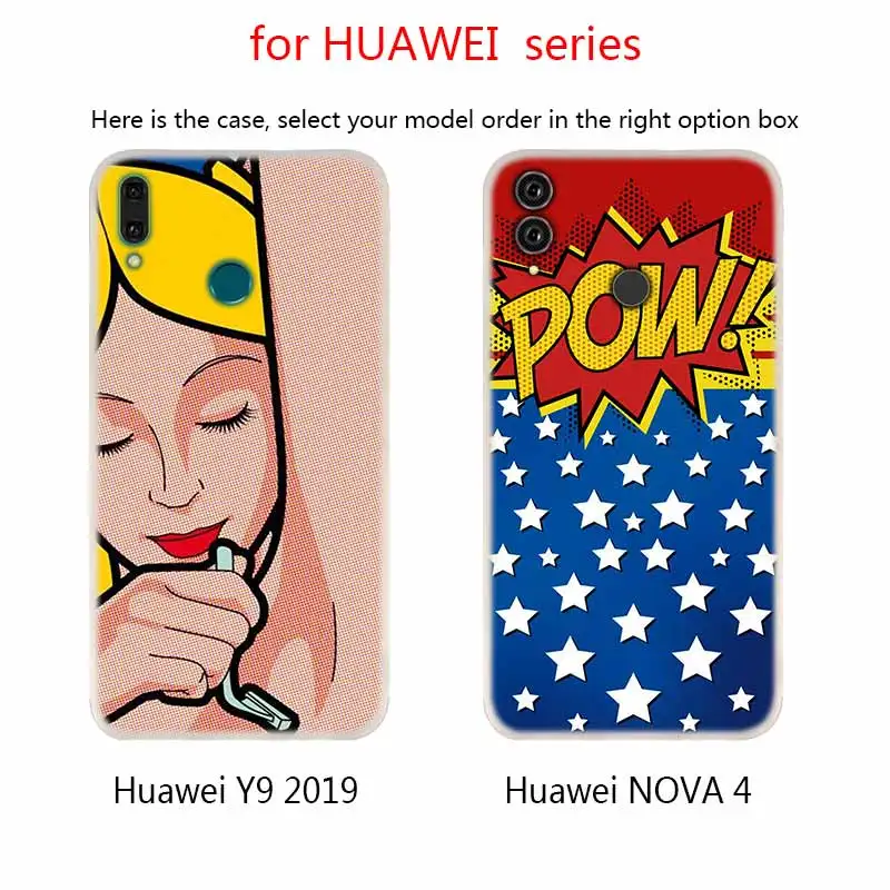 Мягкий силиконовый чехол для Huawei Mate 30 20 10 Lite Pro 20X S Y9 2018 2019 NOVA 3 3i 4 black pop art