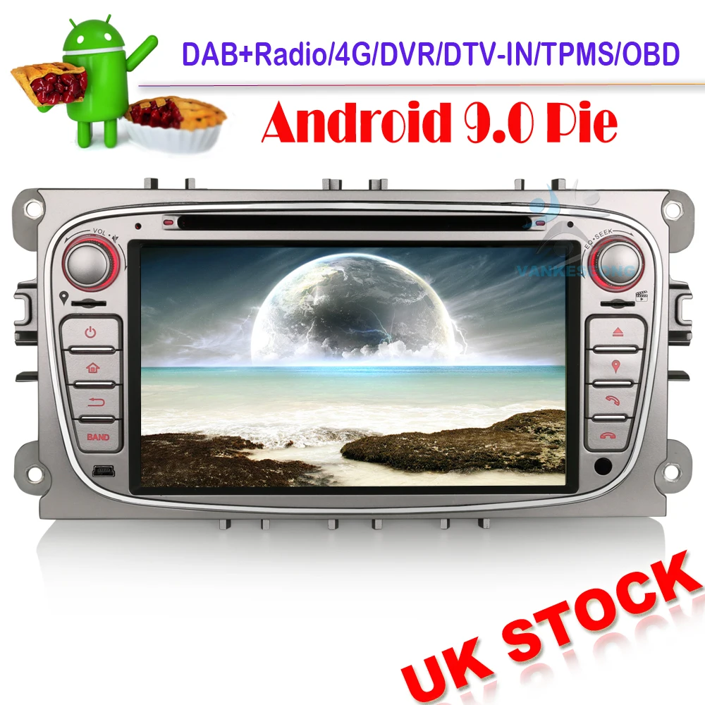 7 &quotAndroid 9 0 Авторадио Sat Nav DAB + GPS автомобильный стерео WIFI 4G DVD RDS Bluetooth для Ford Mondeo Focus