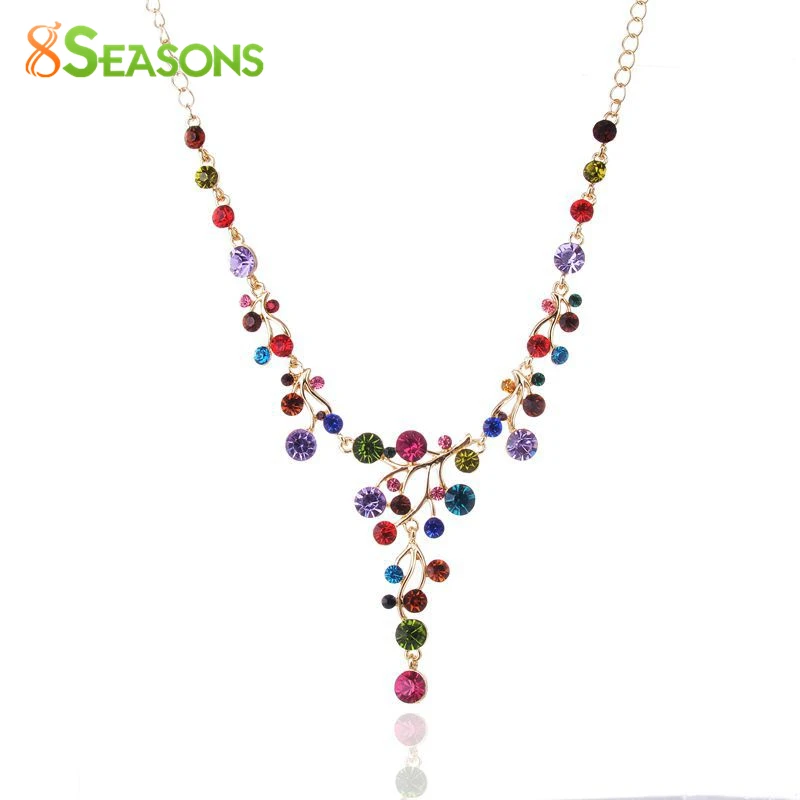 Женское Ожерелье 8 сезонов из сплава цинка с цветным искусственным бриллиантом