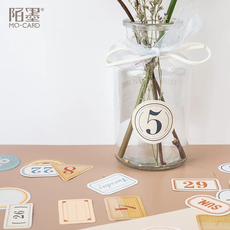 45 шт./кор. креативные бумажные наклейки на день недели в стиле ретро декоративные