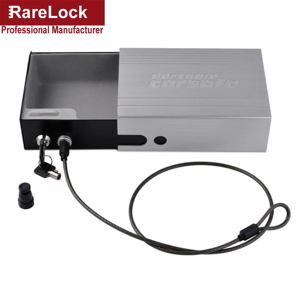 RareLock портативный мини Автомобильный товар безопасный алюминиевый сплав Материал автомобильная коробка для хранения Твердый стальной ключ пистолет хранилище ящик для ценных вещей d