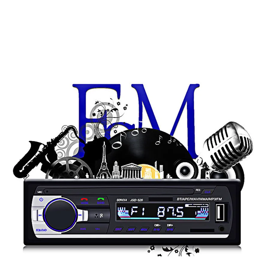 Bluebooth для автомобилей MP3 плеер автомобильный fm карта Машина громкой связи радио U