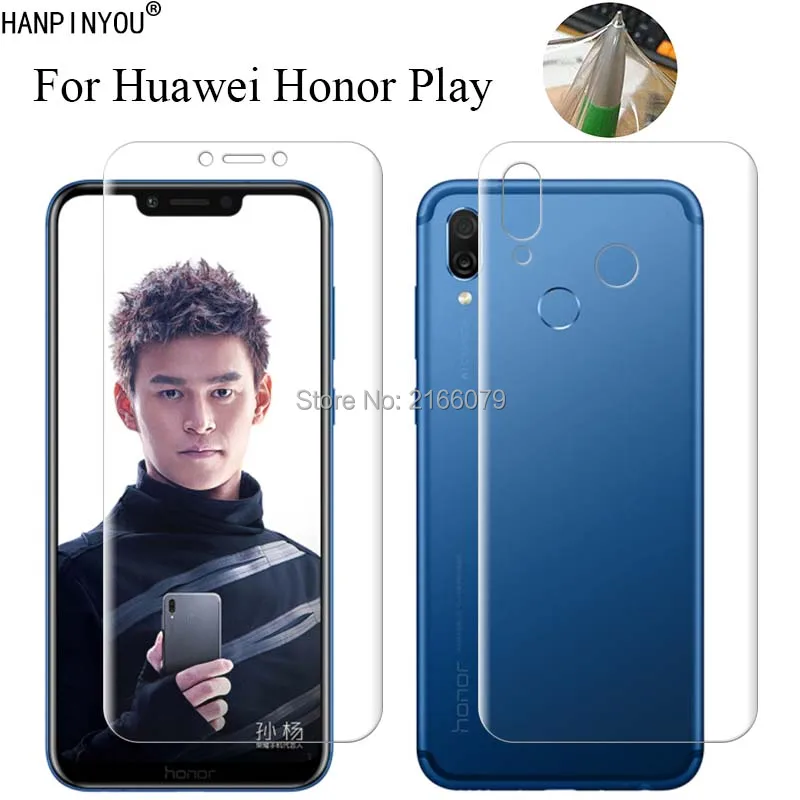 

For Huawei Honor Play COR-AL00 6.3" Soft TPU Front Back Full Cover Screen Protector Transparent Protective Film + Clean Tools