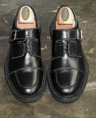 2017 LANSHITINA ТБ новый мужская кожаная пряжки толстая корка прилив обувь лифт дикий