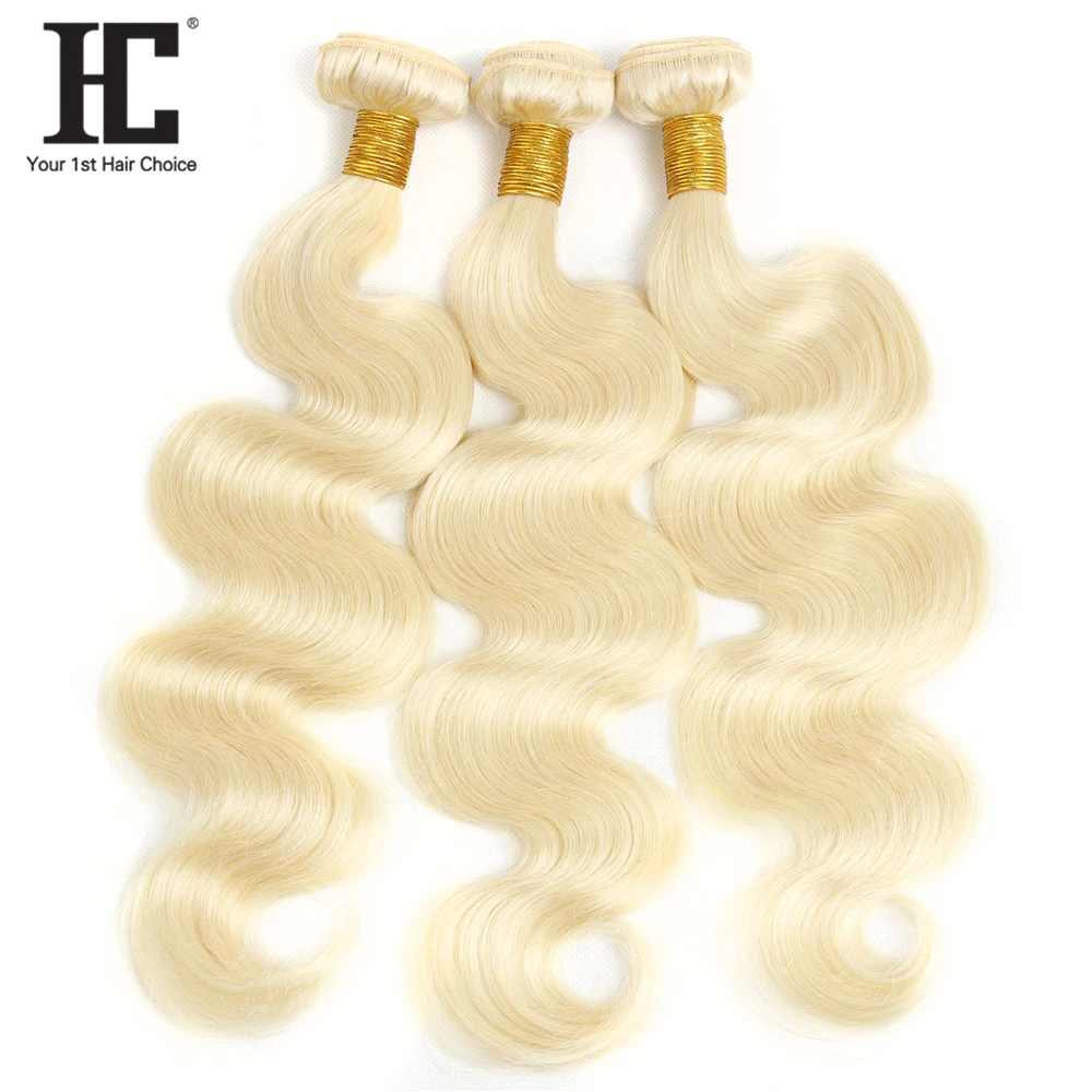 HC Hair 613 блонд пряди с фронтальной перуанской человеческой шерстью волнистые 3 13x4