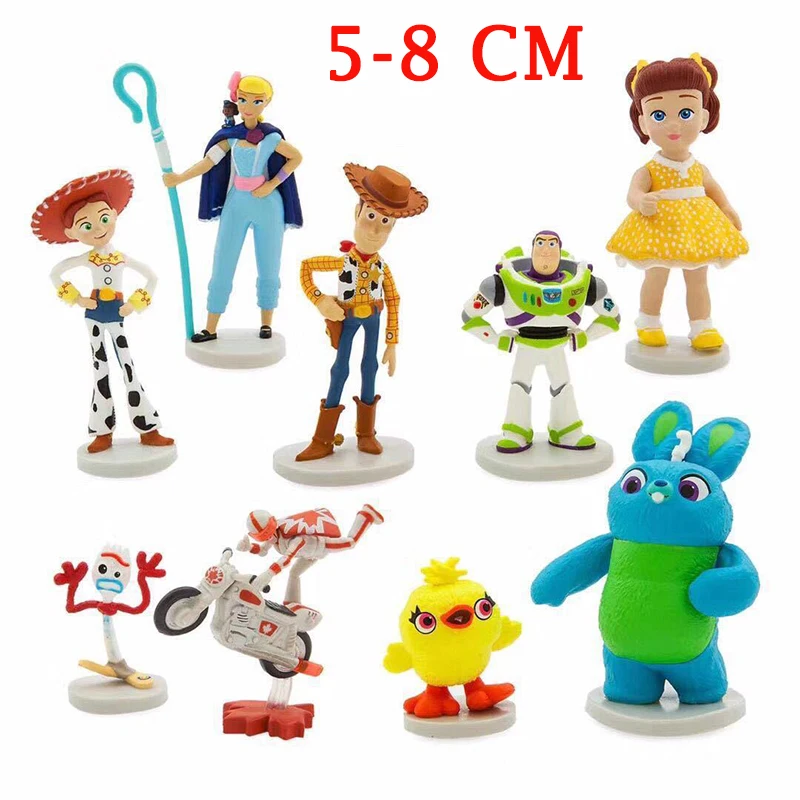 9 шт./компл. История 4 Бо Peep Buzz Lightyear Вуди и Джесси форки Банни Ducky Duke Caboom Габби Фигурки игрушки