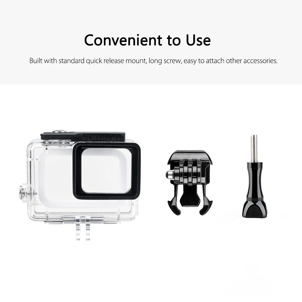 Vamson для Hero 7 6 5 водонепроницаемый 45 м подводный с базовым креплением защитный корпус для воды красный фильтр VP630A