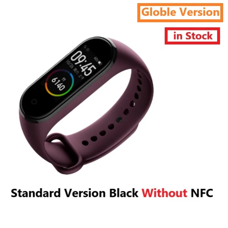 Presale новейший Xiaomi mi Band 4 Smart mi band 4 браслет сердечного ритма фитнес 135 мАч цветной экран Bluetooth 5,0 - Цвет: Globle Wine Red