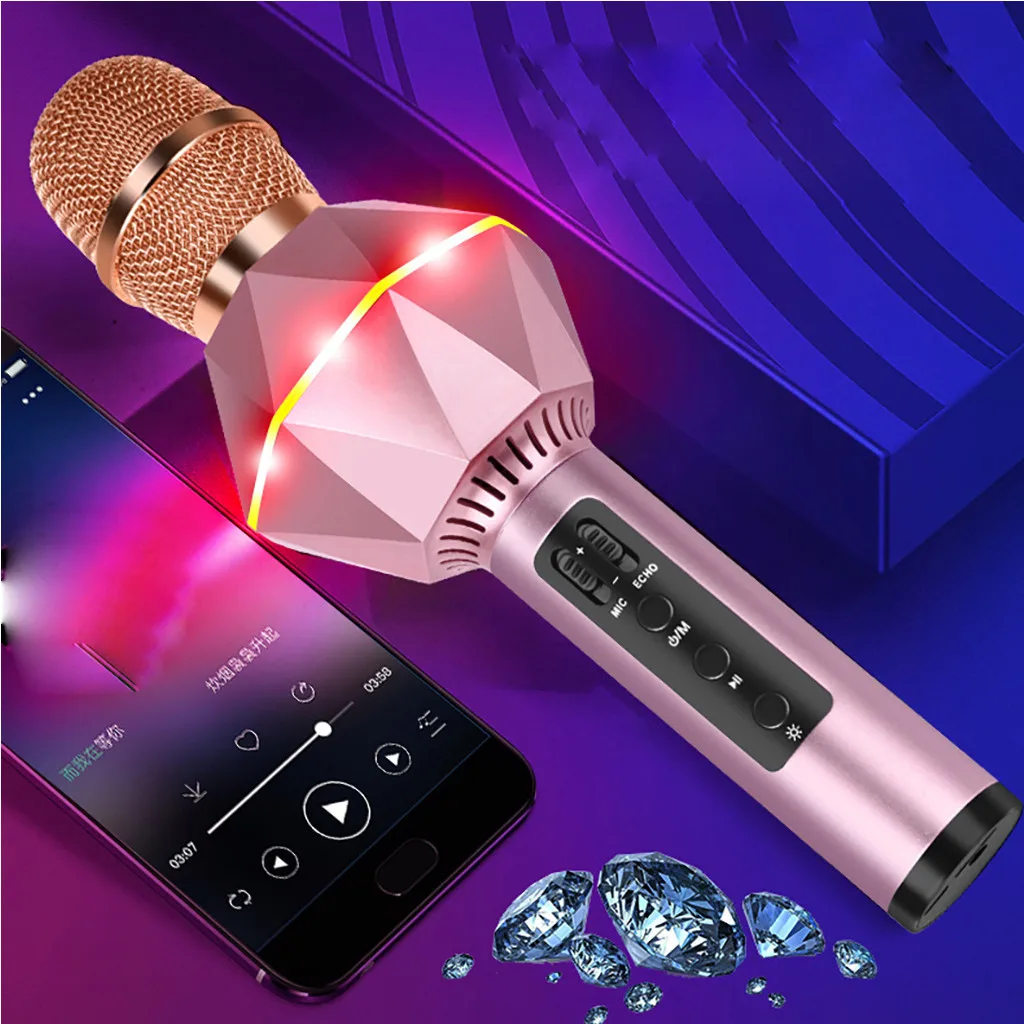 Профессиональный Bluetooth микрофон беспроводной ручной для караоке музыкальный