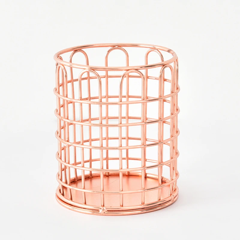 Nordic Rose Metal Pen Holder Simple Creative Personality Cute Storage Box Desktop Layout Large Capacity Multifunction |