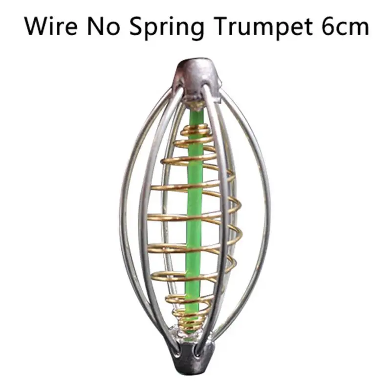 Without spring 6cm Рыболовный крючок устройство гнезда из нержавеющей стали приманка пусковая клетка - Цвет: Without spring 6cm