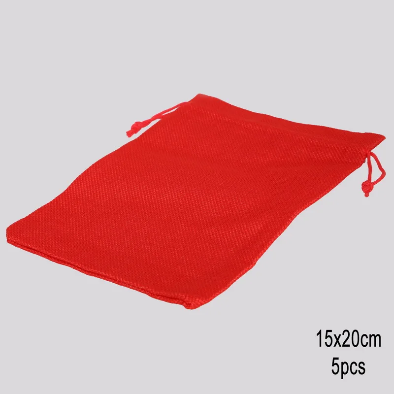 5 шт красный цвет винтажная джутовая Мешковина Джутовая сумка на шнурке